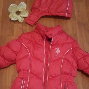 u.s polo girls coat size M 10-12